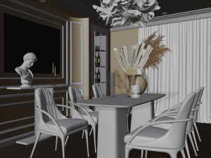 Dining room - Interior Scene - Architectural Visualization 3D Model