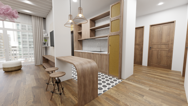 Kitchen - Interior Scene - Architectural Visualization 3D 모델 .c4d .max .obj .3ds .fbx .stl .blend 