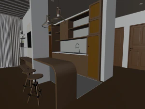 Mutfak - İ&ccedil; Mekan - Mimari G&ouml;rselleştirme 3D Model