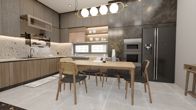 Kitchen - Interior Scene - Architectural Visualization 3D Model .c4d .max .obj .3ds .fbx .stl .blend 