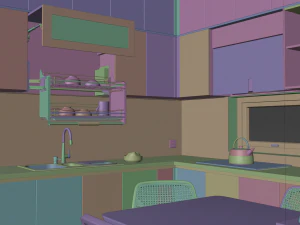 Mutfak - İ&ccedil; Mekan - Mimari G&ouml;rselleştirme 3D Model