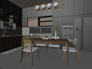 Mutfak - İ&ccedil; Mekan - Mimari G&ouml;rselleştirme 3D Model