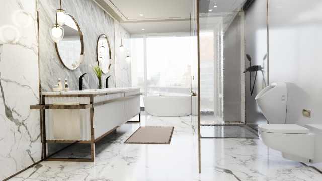 Bathroom - Interior Scene - Architectural Visualization 3D Модель .c4d .max .obj .3ds .fbx .stl .blend 