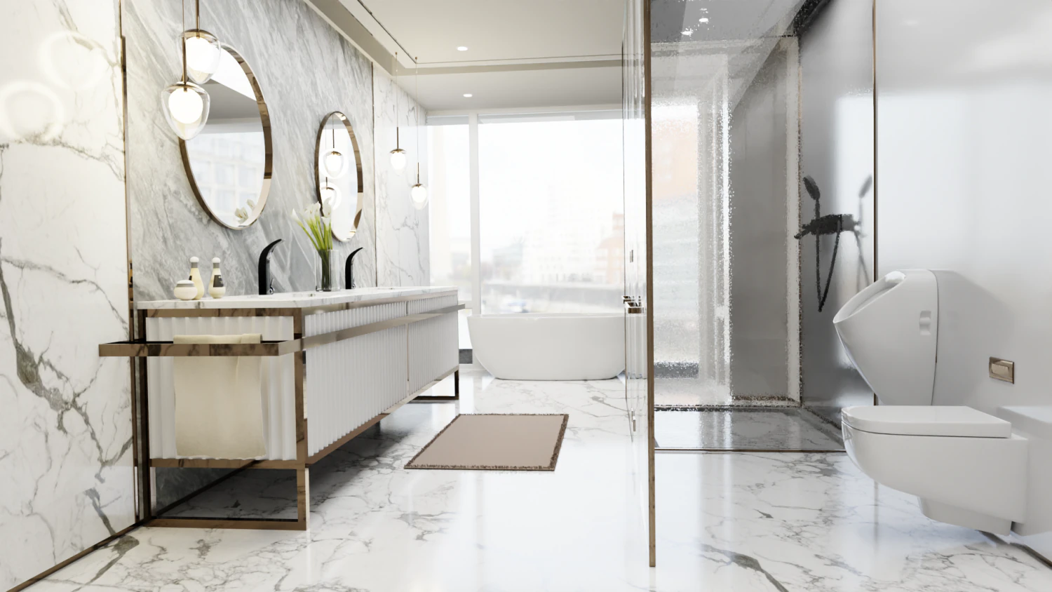 Bathroom - Interior Scene - Architectural Visualization 3D Model .c4d .max .obj .3ds .fbx .stl .blend