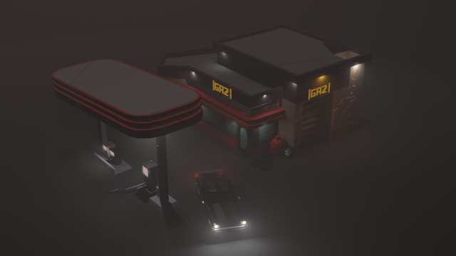 Gas station Modèle 3D .c4d .max .obj .3ds .fbx .stl .blend 