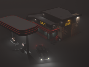 Gas station 3Dモデル