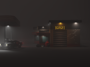 Gas station Modèle 3D