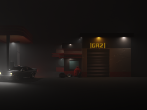 Gas station Modèle 3D
