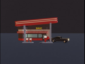 Gas station Modèle 3D