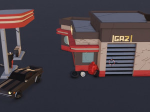 Gas station Modèle 3D