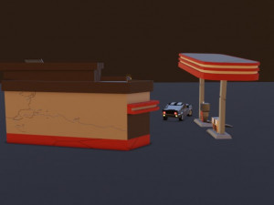 Gas station Modèle 3D