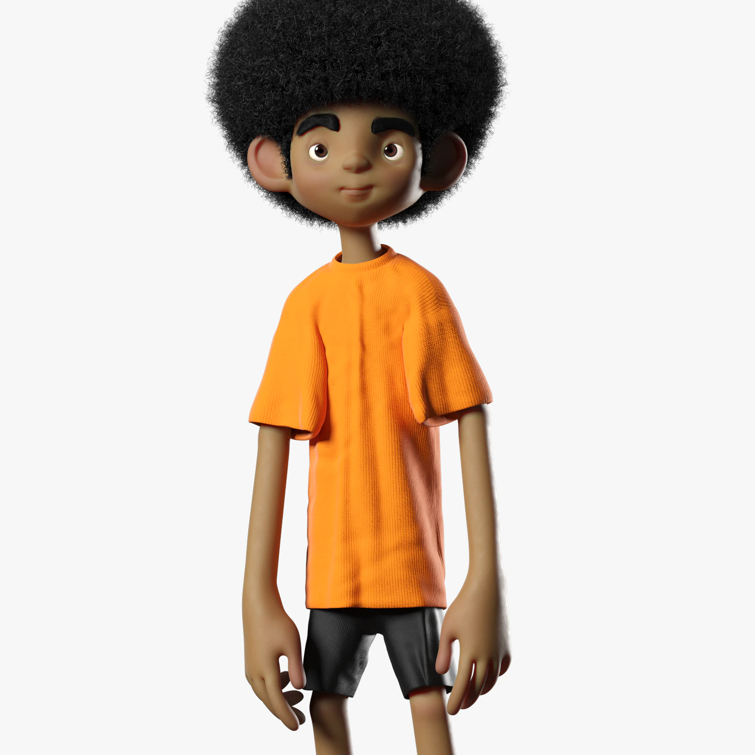 Afro Kid 3DS Max 3D Model .c4d .max .obj .3ds .fbx .stl .blend 