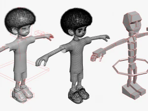 Afro Kid 3DS Max 3D Model