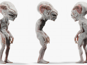 Gray Alien Blender Modelo 3D
