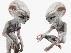 Gray Alien Blender Modelo 3D