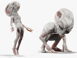 Gray Alien Blender Modelo 3D