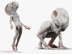 Gray Alien Blender 3D Model