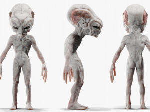 Gray Alien Blender Modelo 3D