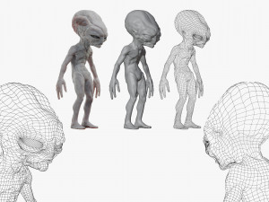 Gray Alien Blender Modelo 3D
