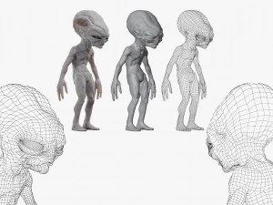 Gray Alien Blender 3D Model