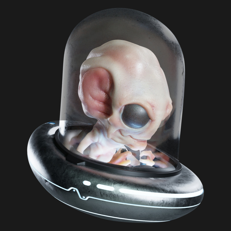 Alien UFO Blender Modelo 3D .c4d .max .obj .3ds .fbx .stl .blend