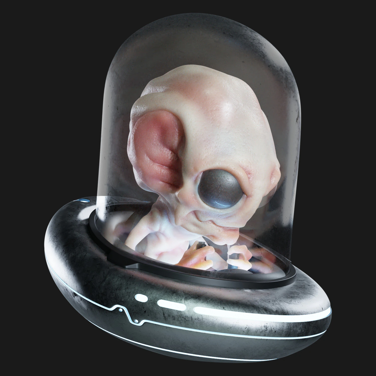 Alien UFO Blender 3D Model .c4d .max .obj .3ds .fbx .stl .blend 