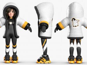 Snow Girl 3DS Max 3D Model