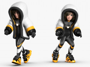 Snow Girl 3DS Max 3D Model