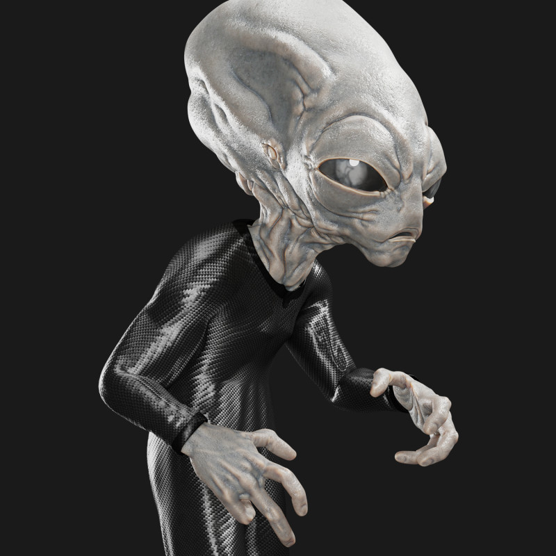 Classic Alien Blender 3D-Modell .c4d .max .obj .3ds .fbx .stl .blend 