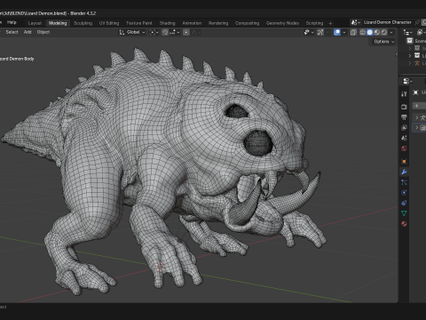 Lizard Demon Blender Modelo 3D