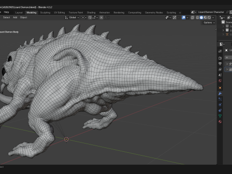 Lizard Demon Blender Modelo 3D