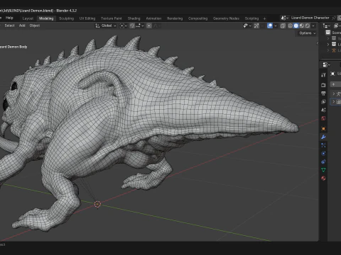 Lizard Demon Blender 3D Model