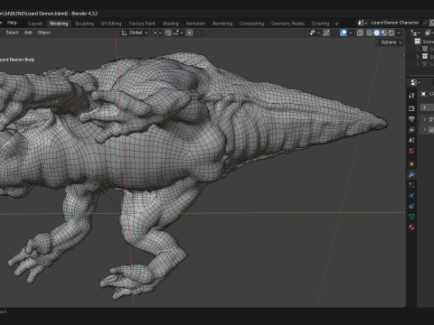 Lizard Demon Blender Modelo 3D