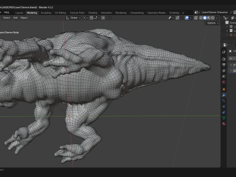 Lizard Demon Blender 3D Model