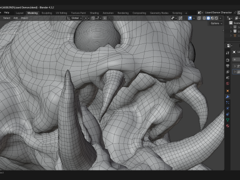 Lizard Demon Blender Modelo 3D