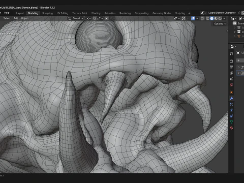 Lizard Demon Blender 3D Model