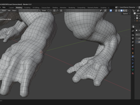 Lizard Demon Blender Modelo 3D