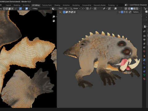 Lizard Demon Blender 3D Model
