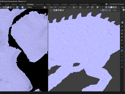 Lizard Demon Blender Modelo 3D