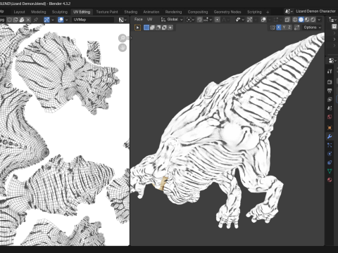 Lizard Demon Blender Modelo 3D