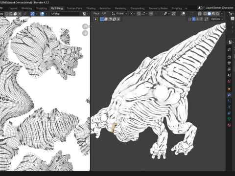 Lizard Demon Blender 3D Model