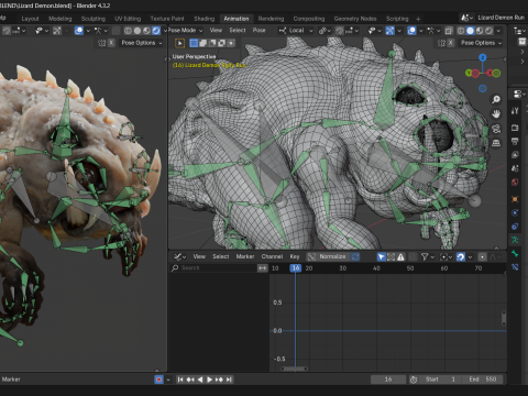 Lizard Demon Blender Modelo 3D