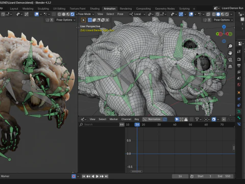 Lizard Demon Blender 3D Model