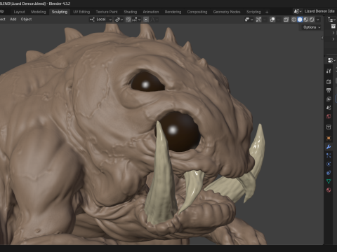 Lizard Demon Blender Modelo 3D