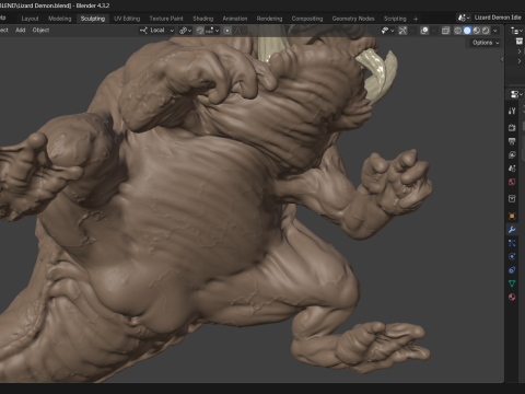 Lizard Demon Blender Modelo 3D
