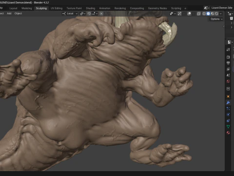 Lizard Demon Blender 3D Model