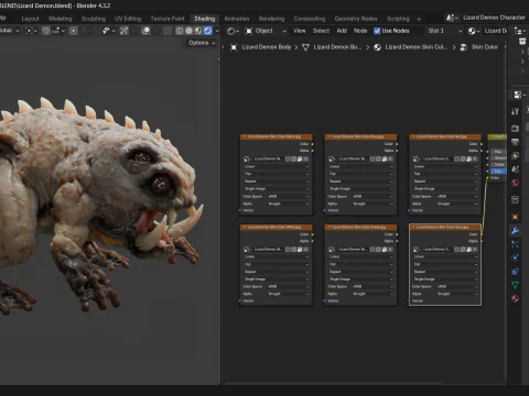 Lizard Demon Blender 3D Model