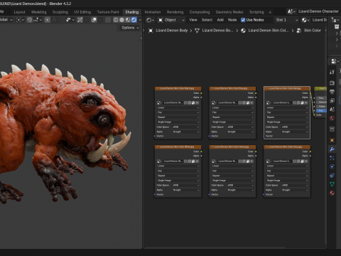 Lizard Demon Blender Modelo 3D