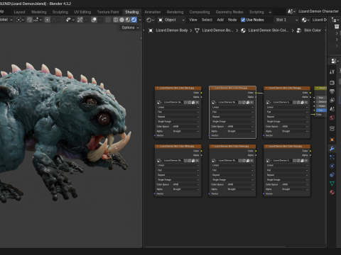 Lizard Demon Blender Modelo 3D