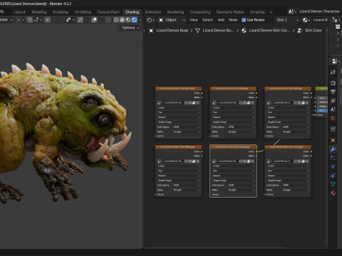 Lizard Demon Blender Modelo 3D